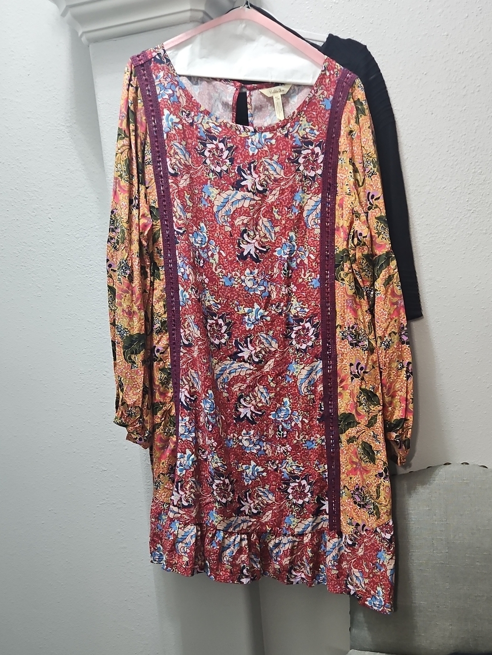 Matilda Jane Bohemian Floral Patchwork Tunic Dress - Red & Yellow